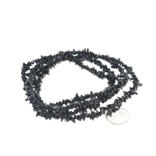 Black Tourmaline Chip Strands - 3mm to 5mm from The Rock Space