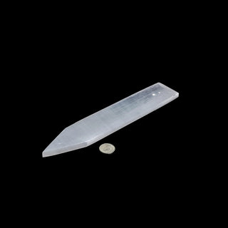 Selenite Flat Pointed Pointed Massage Wand - 8" from The Rock Space