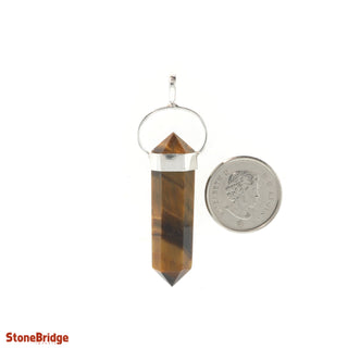 Tiger Eye Gold Double Terminated - 925 Silver Pendant from The Rock Space