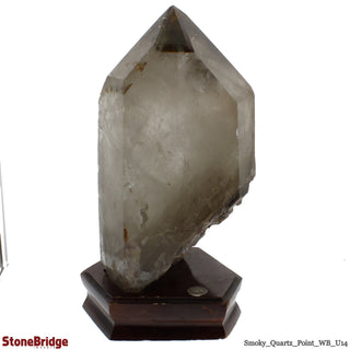 Smoky Quartz Point On Wood Base U#14 - 13 1/2" from The Rock Space
