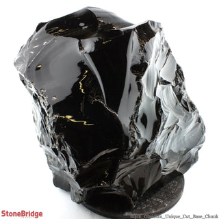Obsidian Black Boulder Cut-Base U#74 - 17" from The Rock Space