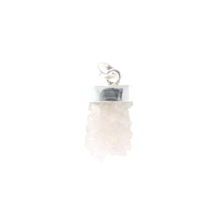 Rose Quartz Cluster - 925 Silver Pendant from The Rock Space