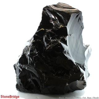 Obsidian Black Boulder Cut-Base U#84 - 23" from The Rock Space