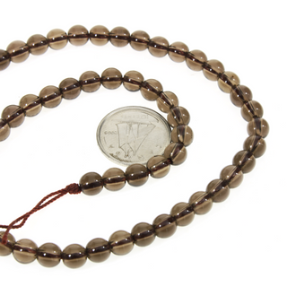Smoky Quartz - Round Strand 15" - 6mm from The Rock Space