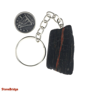 Keychain - Tourmaline with Hematite Slice from The Rock Space