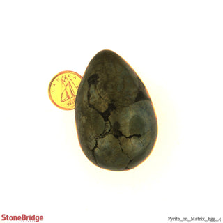 Pyrite On Matrix Egg #4 - 2 1/4" to 2 1/2" from The Rock Space