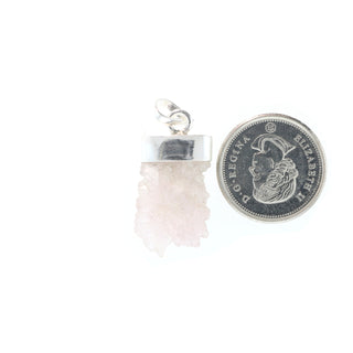 Rose Quartz Cluster - 925 Silver Pendant from The Rock Space