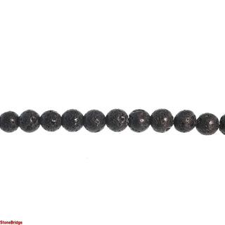 Black Lava Round Strand - 6mm from The Rock Space