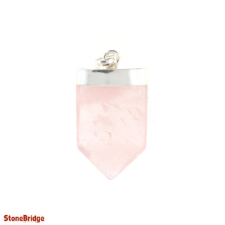 Rose Quartz V-Tongue - 925 Silver Pendant from The Rock Space