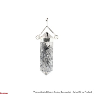 Tourmalinated Quartz Double Terminated Swivel - 925 Silver Pendant from The Rock Space