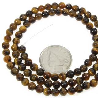Tiger Eye A - Round Strand 15" - 4mm from The Rock Space
