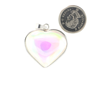 Opal Aura Heart with Silver All Around - 925 Silver Pendant from The Rock Space