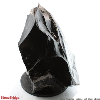 Obsidian Black Boulder Cut-Base U#81 - 19" from The Rock Space