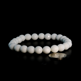 Porcelain White Faceted Round Bracelet - 8mm from The Rock Space