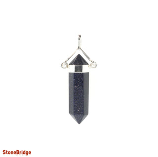 Goldstone Blue Double Terminated Swivel - 925 Silver Pendant from The Rock Space