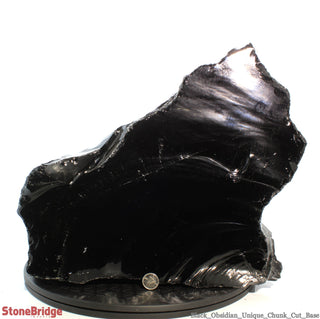 Obsidian Black Boulder Cut-Base U#6 - 11" from The Rock Space
