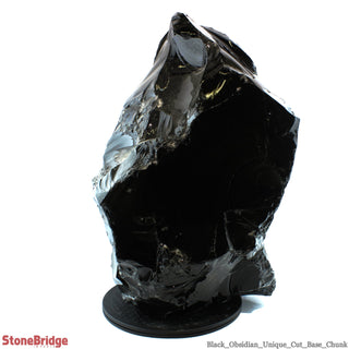 Obsidian Black Boulder Cut-Base U#63 - 24 1/2" from The Rock Space
