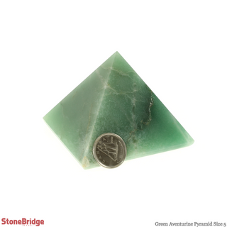 Green Aventurine Pyramid #5 - 2 1/4" to 2 1/2" Wide from The Rock Space