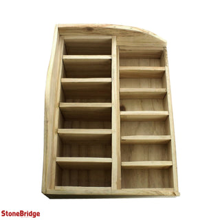 Wooden Crystals Tumbled Stone Display Stand - 12 Slots from The Rock Space