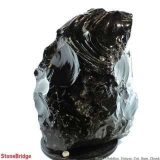 Obsidian Black Boulder Cut-Base U#64 - 20" 1/4" from The Rock Space