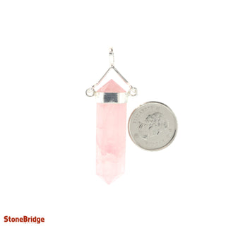 Rose Quartz Double Terminated Swivel - 925 Silver Pendant from The Rock Space