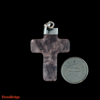 Rose Quartz Cross - 925 Silver Pendant from The Rock Space