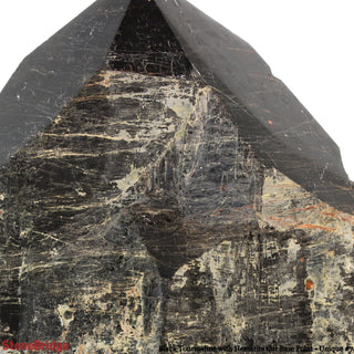 Black Tourmaline & Hematite Cut Base, Polished Point U#7 from The Rock Space