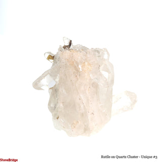 Rutile on Quartz Cluster U#3 - 4 1/4" from The Rock Space