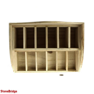 Wooden Crystals Tumbled Stone Display Stand - 12 Slots from The Rock Space