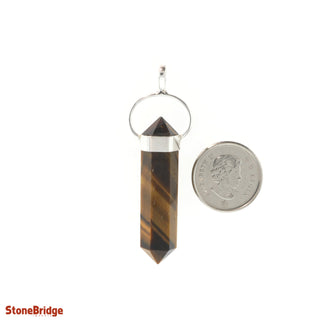Tiger Eye Gold Double Terminated - 925 Silver Pendant from The Rock Space