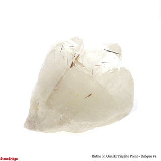 Rutile on Quartz Triplet Point Cluster U#1 - 5 1/2" from The Rock Space