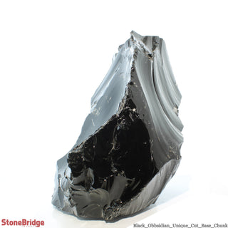Obsidian Black Boulder Cut-Base U#48 - 14 1/2" from The Rock Space