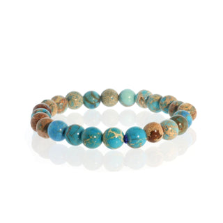 Turquoise Impression Jasper Round Bracelet - 8mm from The Rock Space