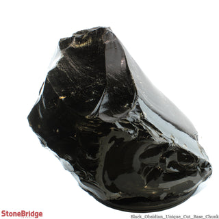 Obsidian Black Boulder Cut-Base U#65 - 16" from The Rock Space