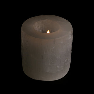 Selenite Candle Holder White - 3" from The Rock Space