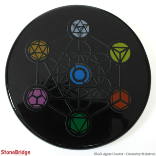 Black Agate Coaster - Geometry Metatron from The Rock Space