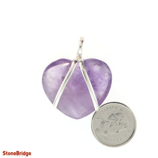 Amethyst V-Bale Heart - 925 Silver Pendant from The Rock Space