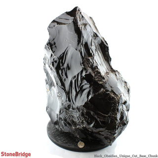 Obsidian Black Boulder Cut-Base U#72 - 20" from The Rock Space
