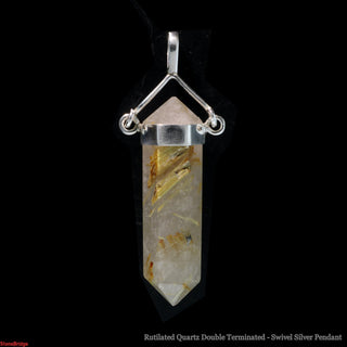 Rutilated Quartz Double Terminated Swivel - 925 Silver Pendant from The Rock Space