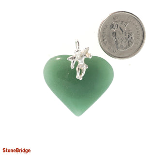 Green Aventurine Heart & Angel - 925 Silver Pendant from The Rock Space