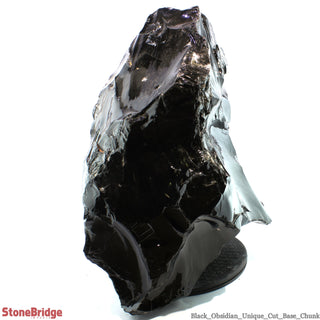 Obsidian Black Boulder Cut-Base U#69 - 19 1/4" from The Rock Space