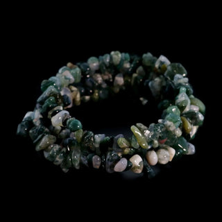 Agate Green Moss Chip Strands - 5mm to 8mm from The Rock Space