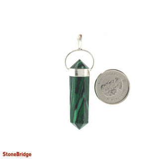 Malachite (Synthetic) Double Terminated - 925 Silver Pendant from The Rock Space