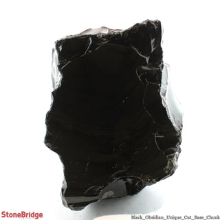 Obsidian Black Boulder Cut-Base U#82 - 15" from The Rock Space