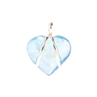 Aqua Aura V-Bale Heart - 925 Silver Pendant from The Rock Space