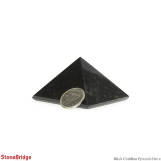 Black Obsidian Pyramid #2 - 1 1/2" to 1 3/4" Wide from The Rock Space