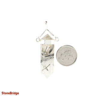 Tourmalinated Quartz Double Terminated Swivel - 925 Silver Pendant from The Rock Space