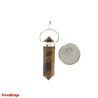 Tiger Eye Gold Double Terminated - 925 Silver Pendant from The Rock Space