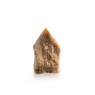 Calcite Golden Cut Base, Polished Point Tower #4 from The Rock Space