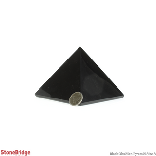 Black Obsidian Pyramid #8 - 3" to 3 1/2" Wide from The Rock Space